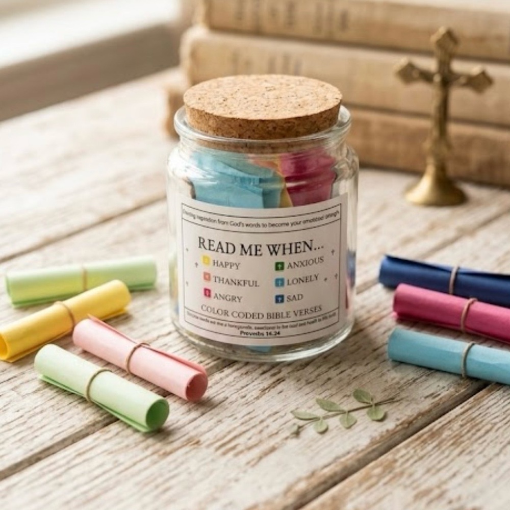Christian Gifts, Bible verse jar, Read Me When